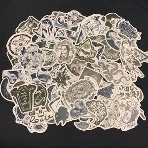 Black and White Horror Witchy Stickers (set of 10)